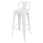 Bolero Bistro Steel High Stool With Backrest White (Pack of 4)