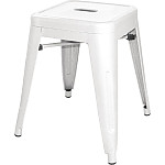 Bolero Bistro Steel Low Stool White (Pack of 4)