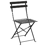 Bolero Black Pavement Style Steel Chairs (Pack of 2)