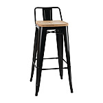 Bolero Cantina High Stools with Wooden Seat Pad Teal (Pack of 4)
