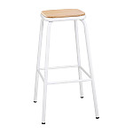 Bolero Cantina Low Stools with Wooden Seat Pad Orange (Pack of 4)