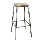 Bolero Cantina High Stools with Wooden Seat Pad White (Pack of 4)