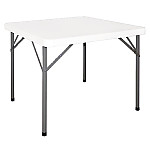 Bolero PE Square Folding Table 3ft White (Single)