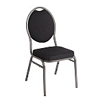Bolero Oval Back Banquet Chairs Grey & Black (Pack of 4)