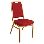 Bolero Square Back Banquet Chairs Red & Gold (Pack of 4)