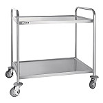 Vogue Stainless Steel 2 Tier Clearing Trolley Large